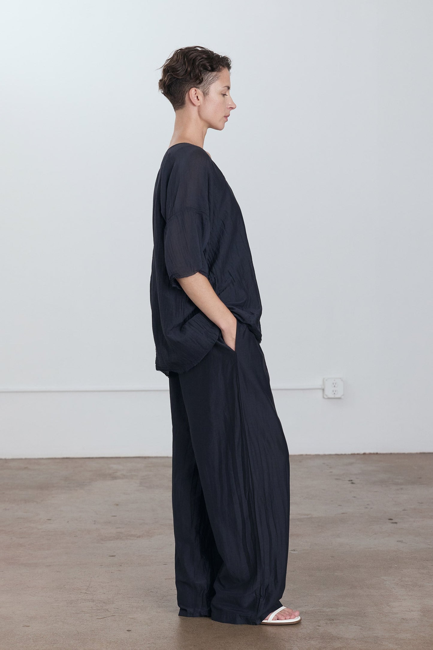 STRAIGHT PANTS / FADED BLACK