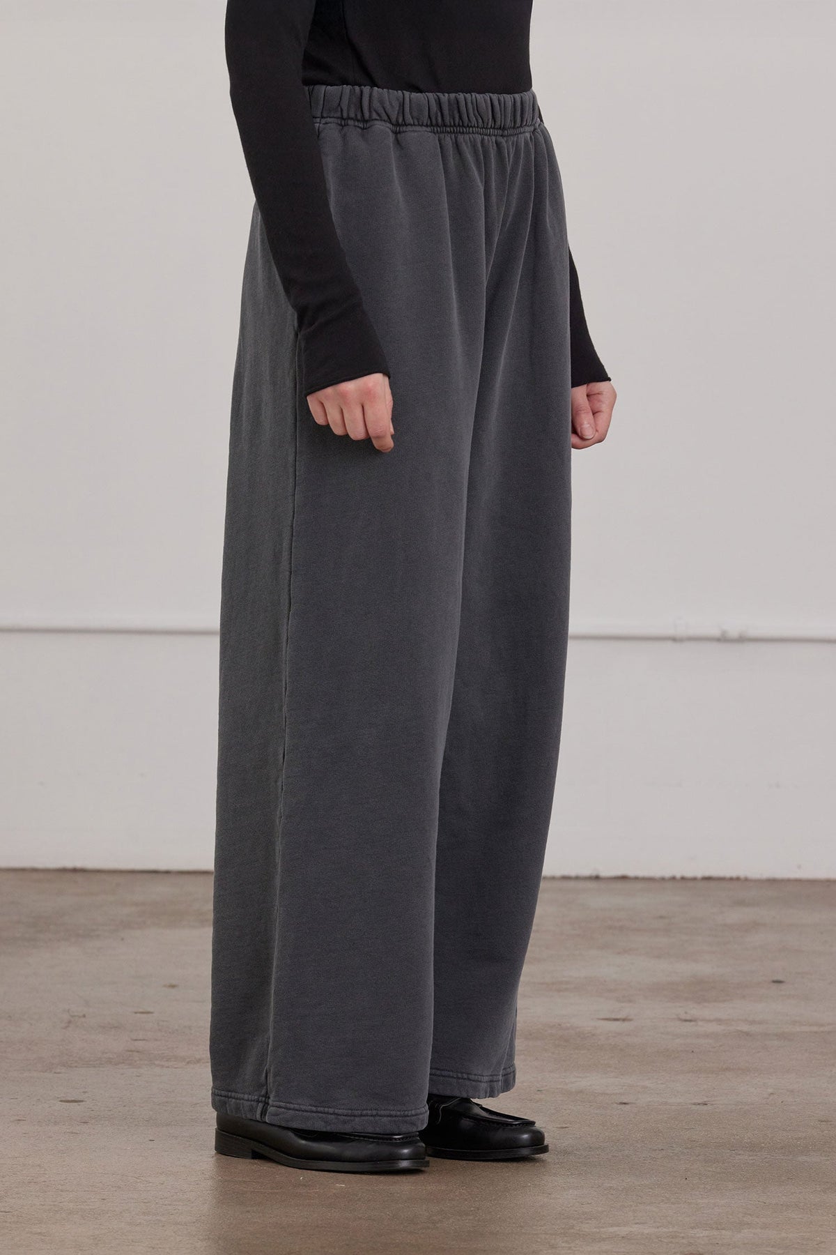 ORGANIC COTTON CASHMERE WIDE LONG SWEATPANTS / INDIGO