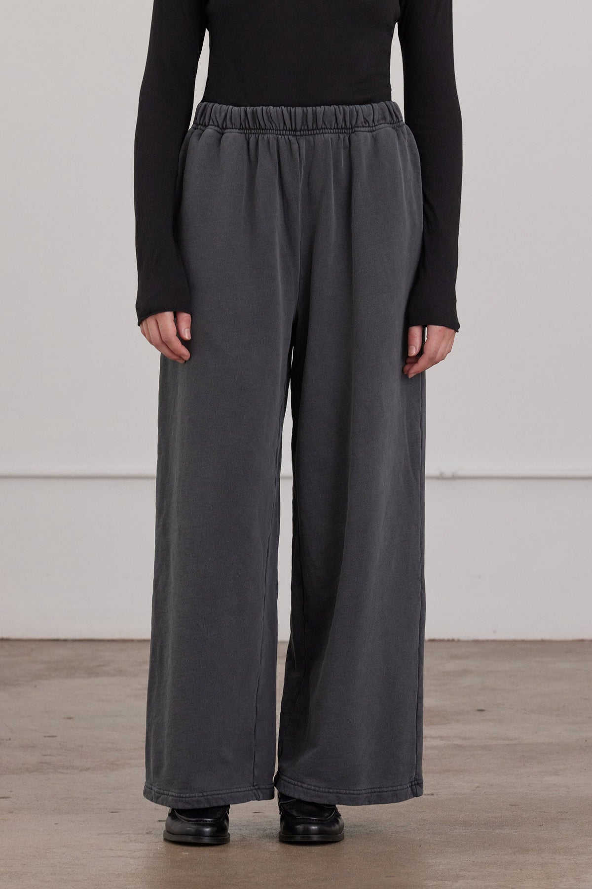 ORGANIC COTTON CASHMERE WIDE LONG SWEATPANTS / INDIGO