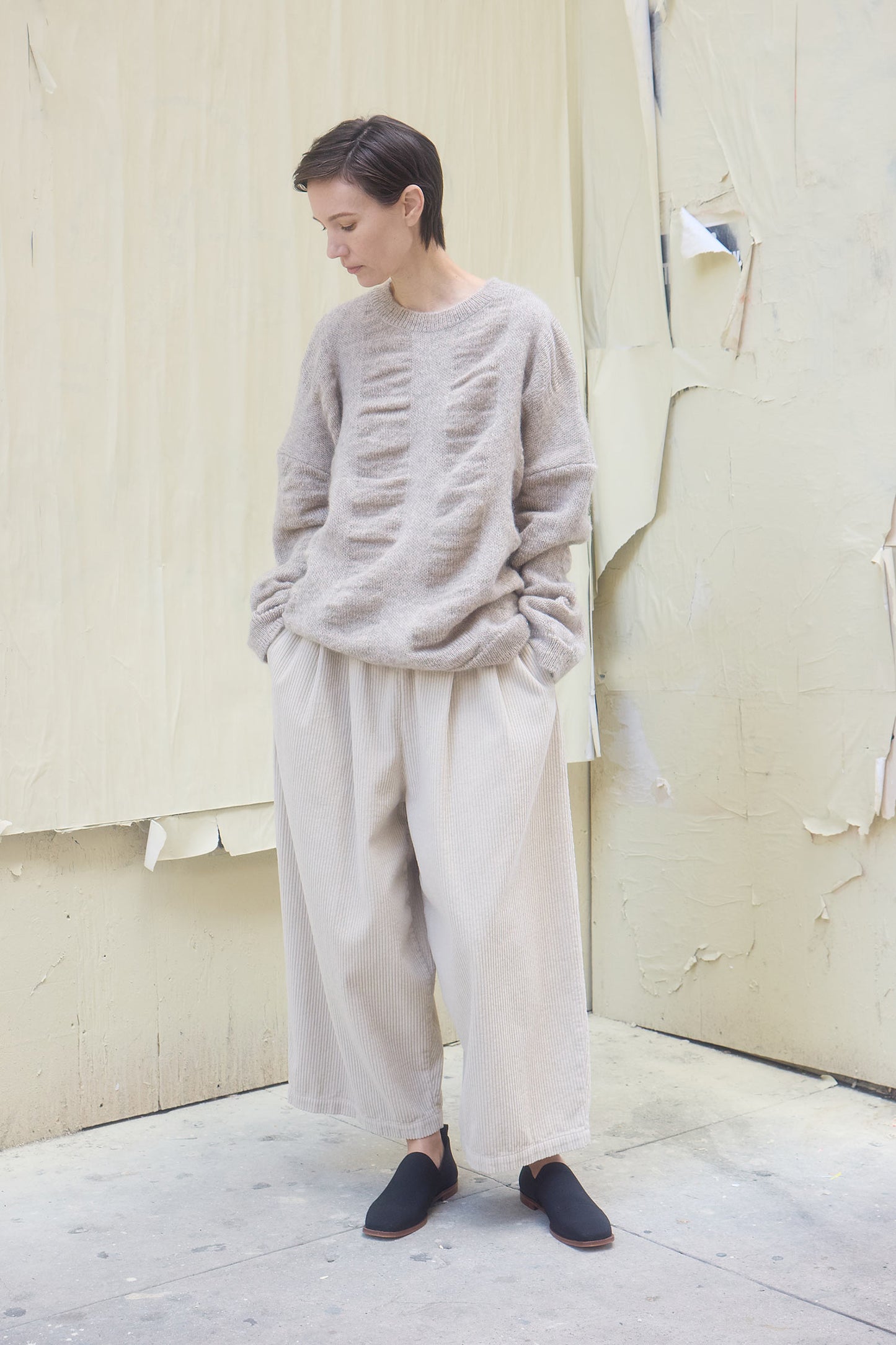 WATERFALL OVERSIZED SWEATER / NATURAL