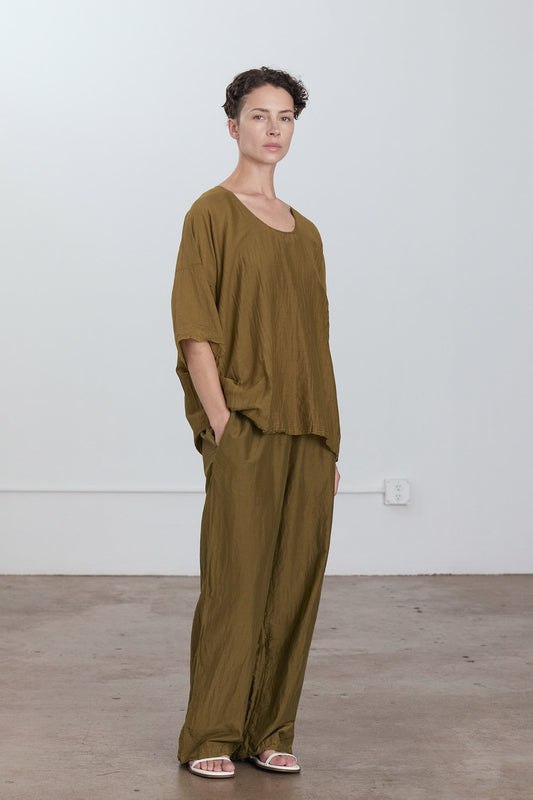 STRAIGHT PANTS / DK. OLIVE