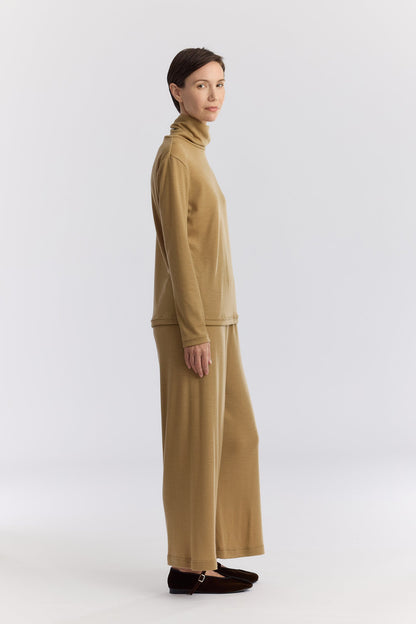 WASHABLE WOOL TURTLE NECK / CAMEL / WJ-NTT12