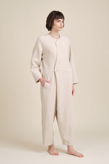 TIE JUMPSUIT / NATURAL / CL-TIJ08