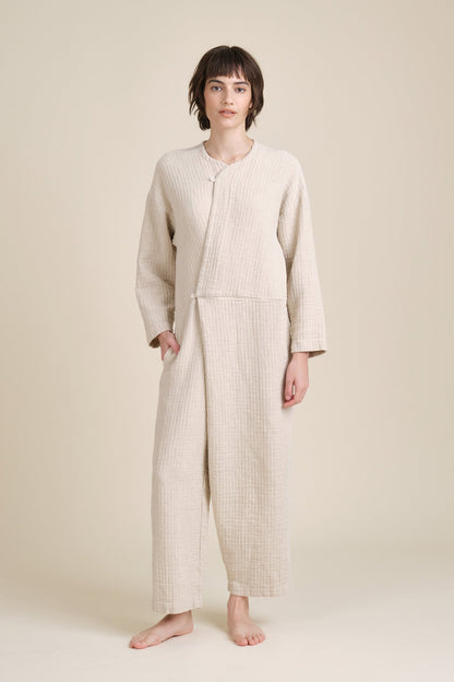TIE JUMPSUIT / NATURAL / CL-TIJ08