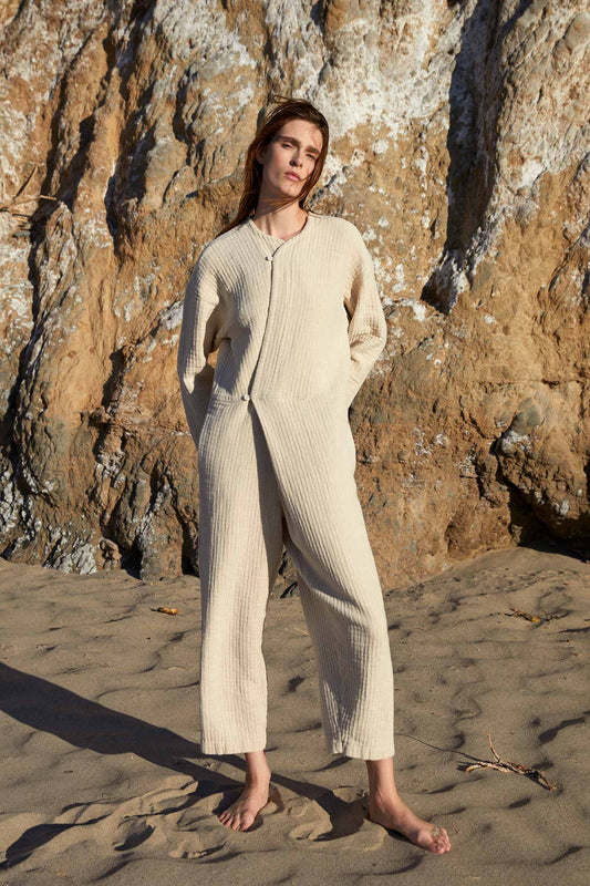 TIE JUMPSUIT / NATURAL / CL-TIJ08