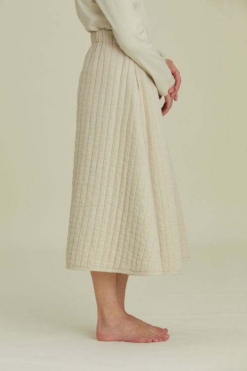 QUILTED SKIRT / IVORY