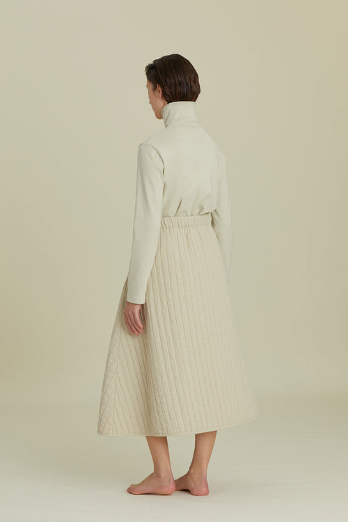 QUILTED SKIRT / IVORY