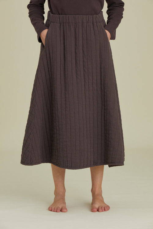 QUILTED SKIRT / PLUM