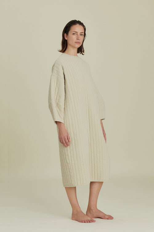 QUILTED DRESS / IVORY