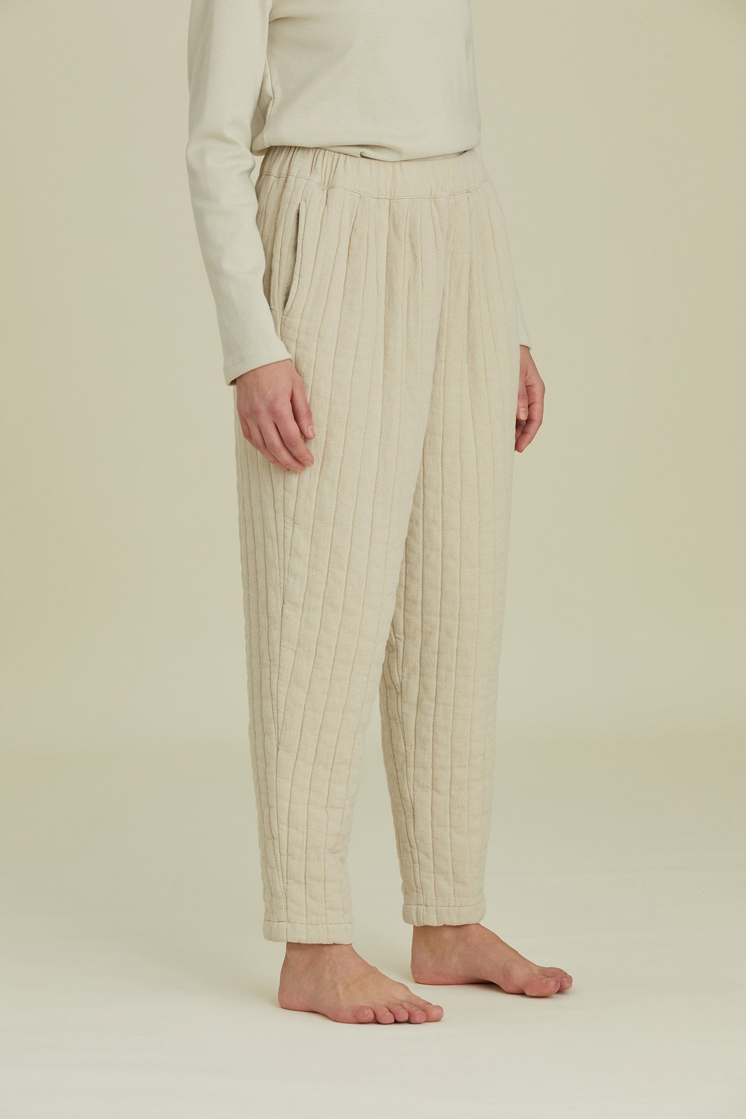 QUILTED EASY PANTS / IVORY