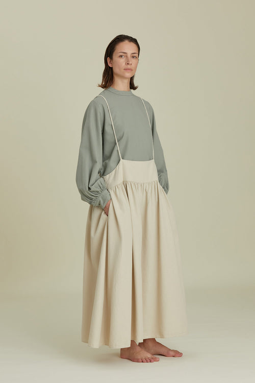 SUSPENDER DRESS / IVORY